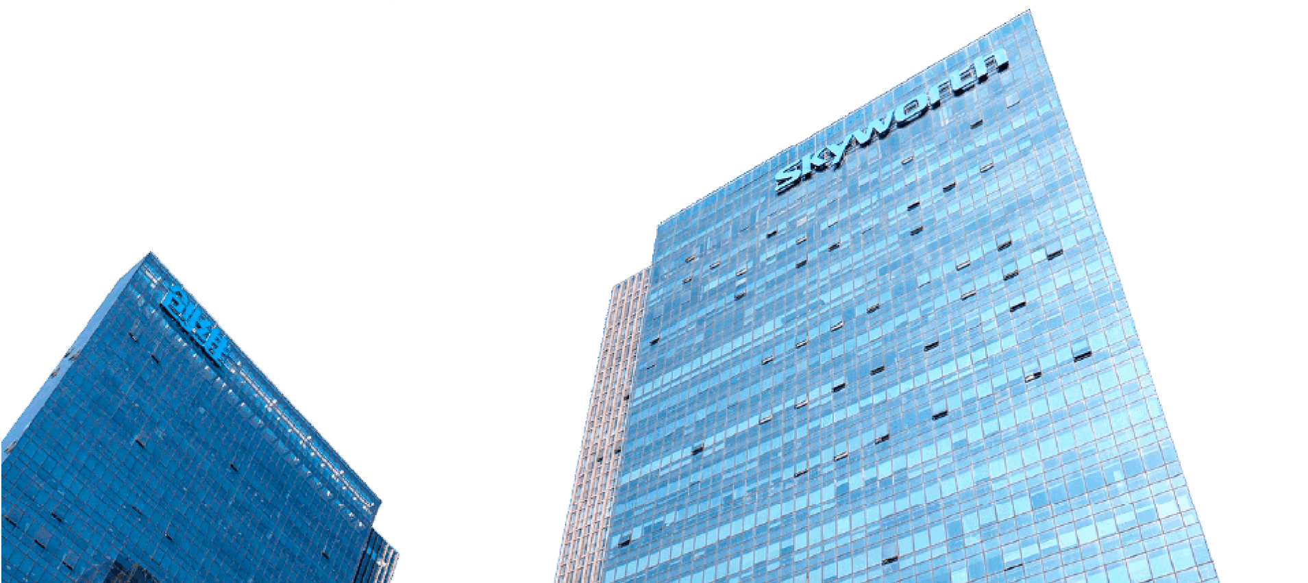 Skyworth corporate building with modern glass exterior, showcasing the company's headquarters or major office location