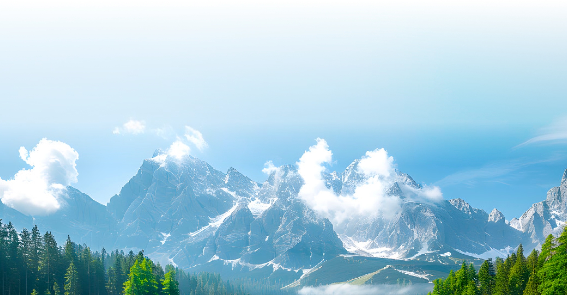 Scenic mountain landscape with snowy peaks and clear skies, representing Solavita's commitment to clean energy and environmental sustainability